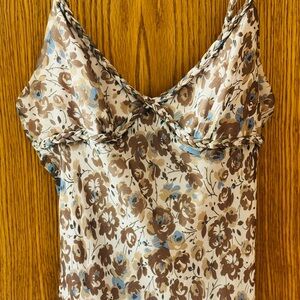 Laundry By Shelli Segal Brown and Blue Floral Camisole